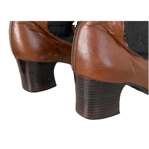 RARE VTG 60s 70s Brown Leather Tall Go Go Boots Carnaby St England Women Sz 6 - Picture 11 of 16